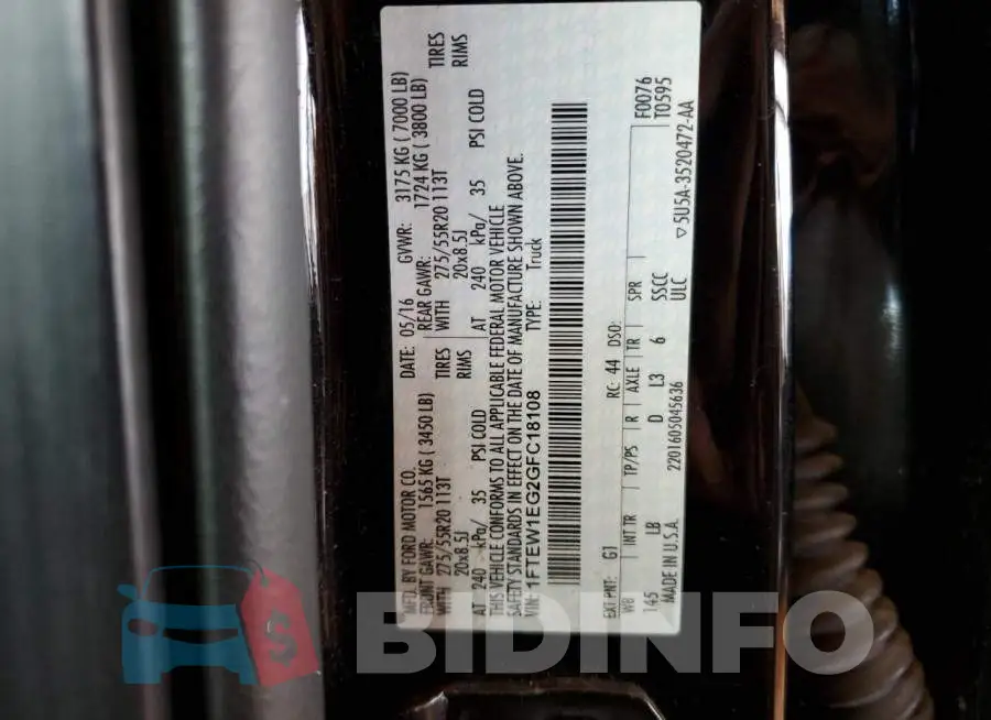 1FTEW1EG2GFC18108 Photo# 14
