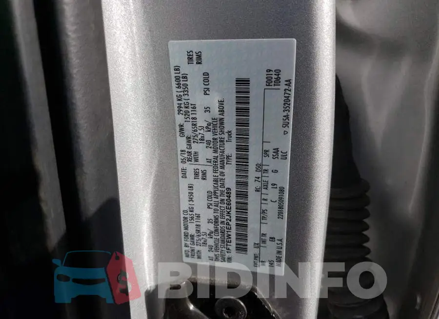 1FTEW1EP2JKE60489 Photo# 12