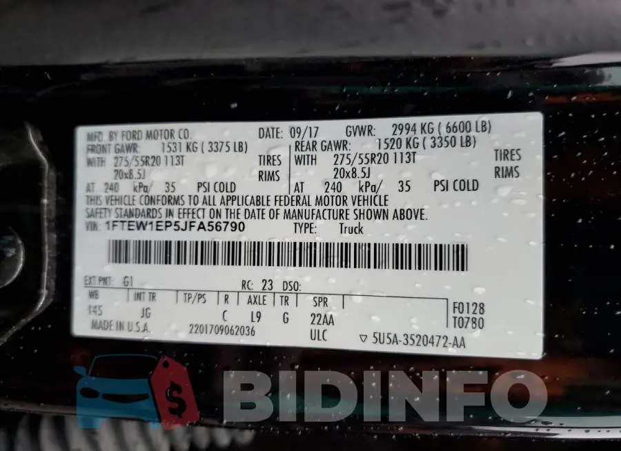 1FTEW1EP5JFA56790 Photo# 12