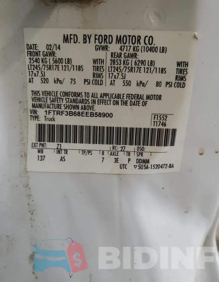 1FTRF3B68EEB58900 Photo# 12