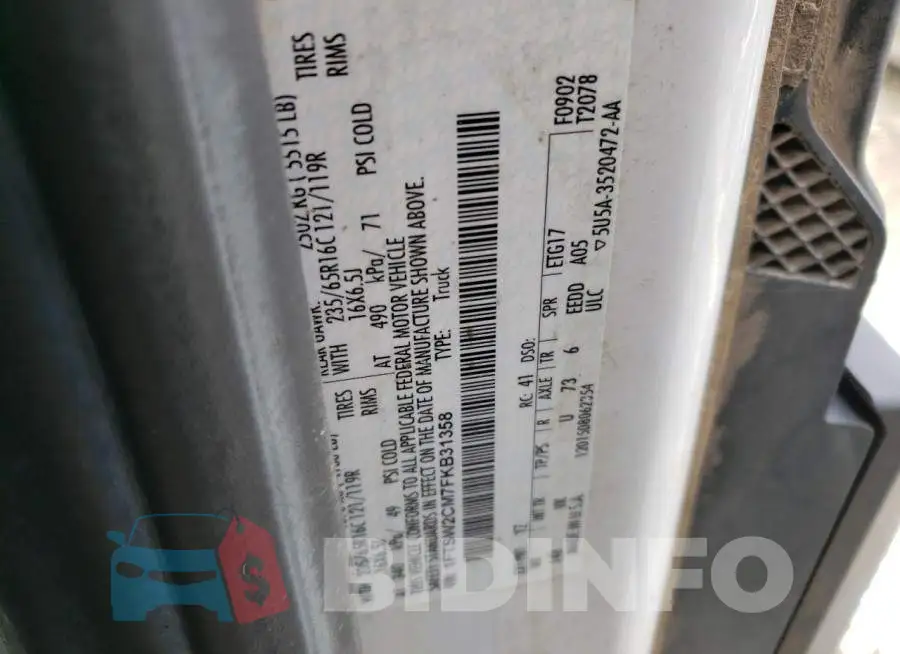 1FTSW2CM7FKB31358 Photo# 12
