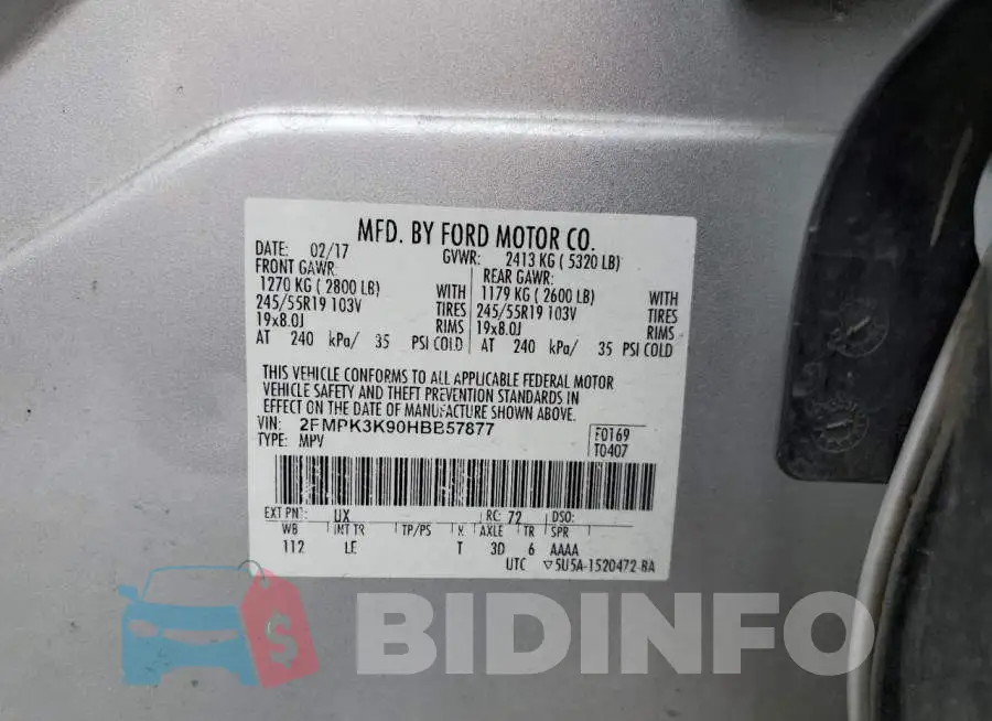 2FMPK3K90HBB57877 Photo# 13