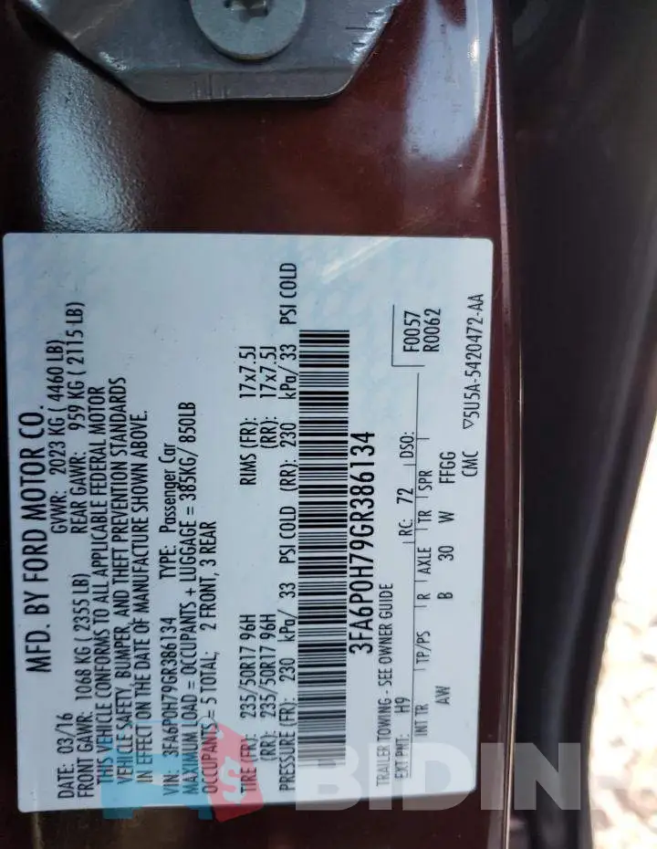 3FA6P0H79GR386134 Photo# 13