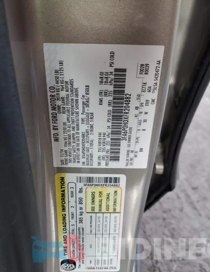 3FA6P0HDXFR204882 Photo# 12