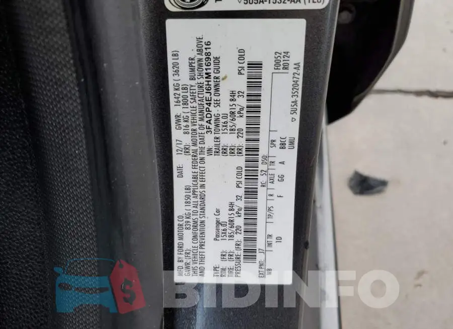 3FADP4EJ6HM169816 Photo# 13