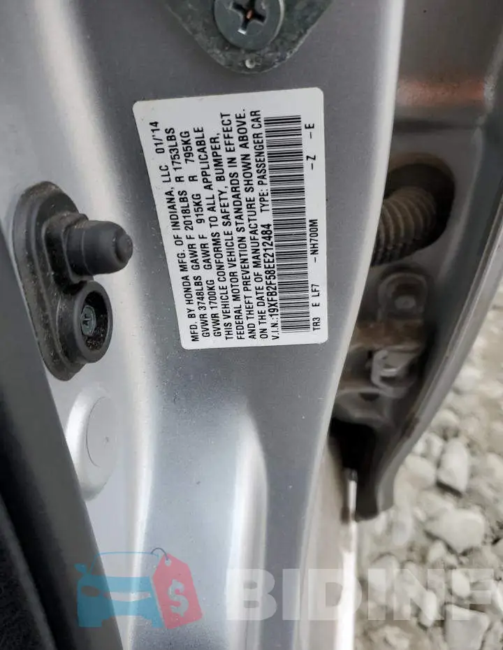 19XFB2F58EE212484 Photo# 13
