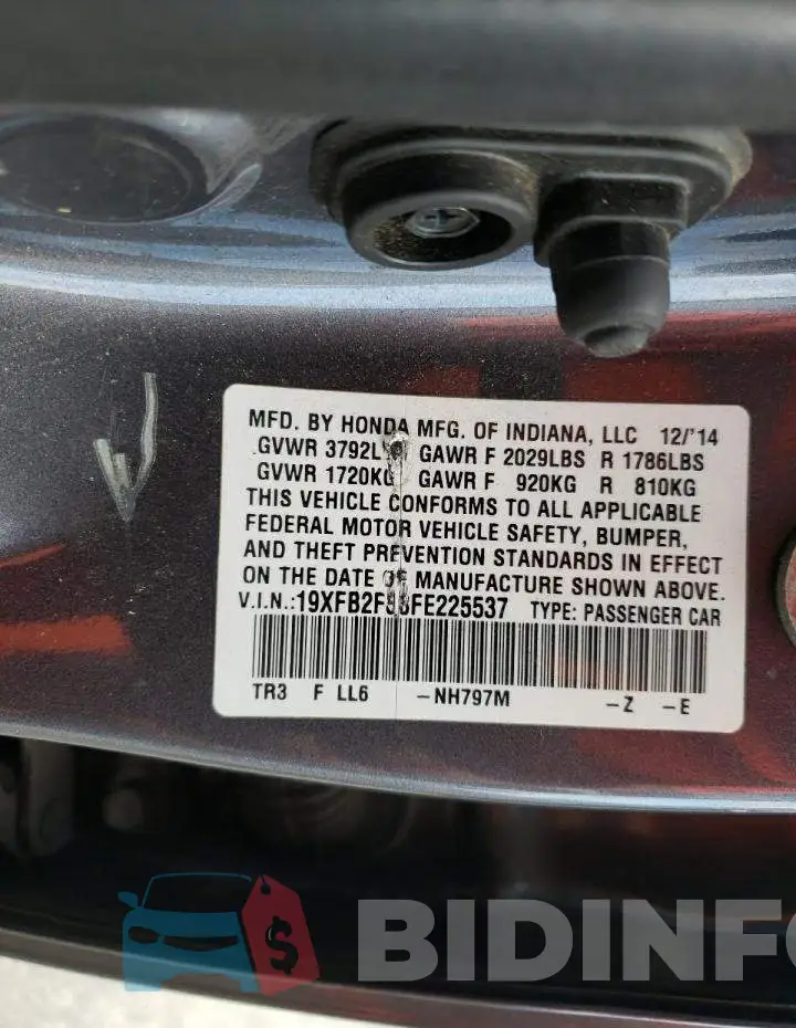 19XFB2F88FE225537 Photo# 13