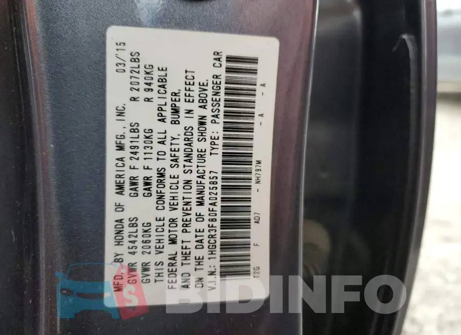 1HGCR3F80FA025857 Photo# 13
