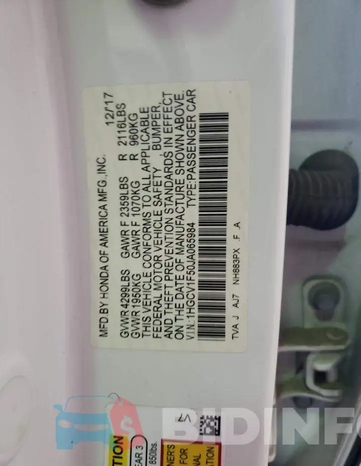 1HGCV1F50JA065984 Photo# 12