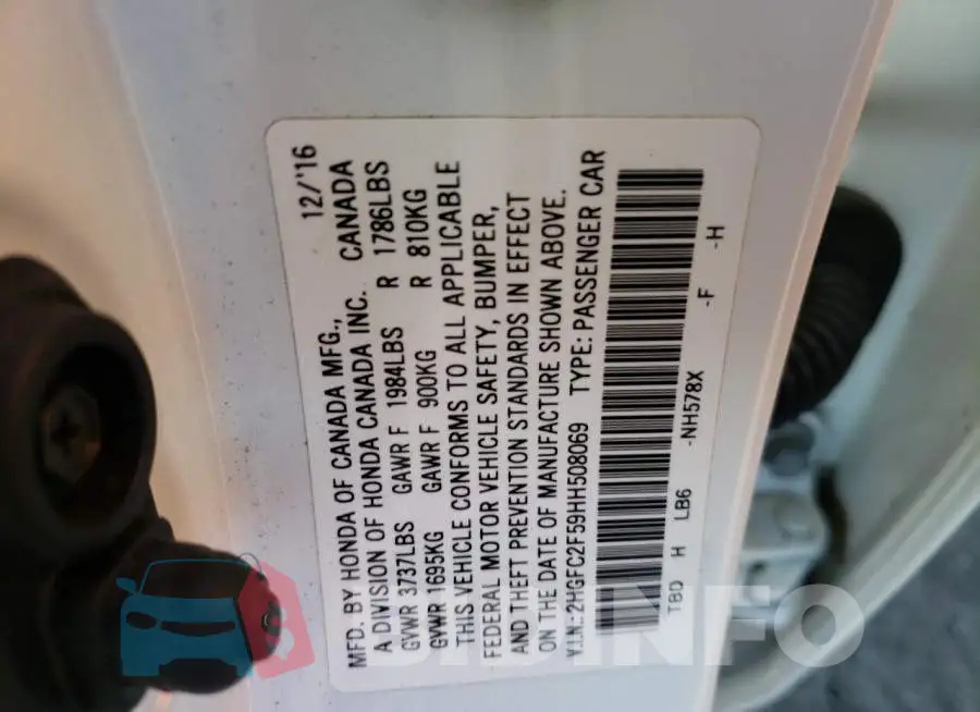 2HGFC2F59HH508069 Photo# 12