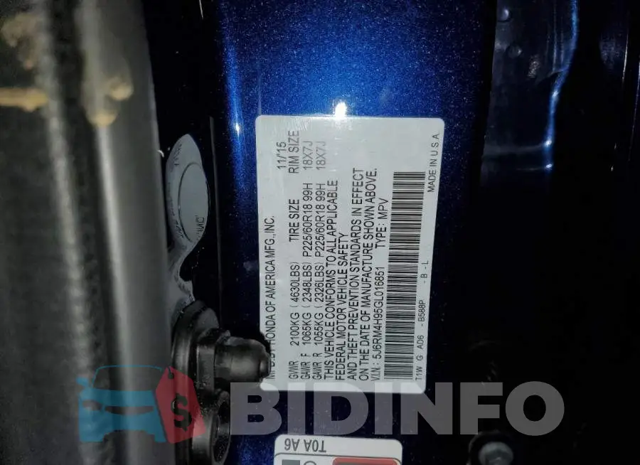 5J6RM4H95GL016851 Photo# 13