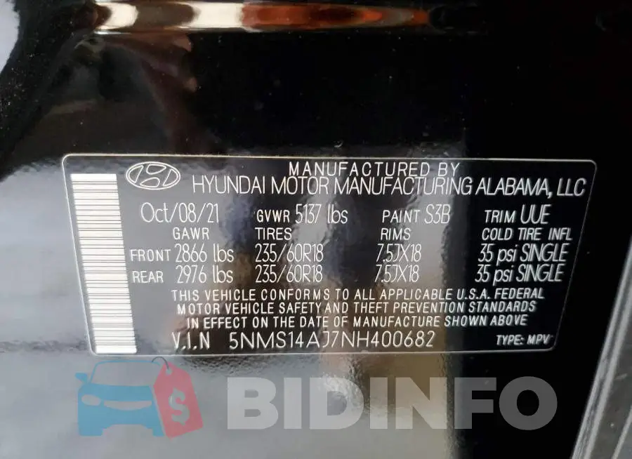 5NMS14AJ7NH400682 Photo# 10