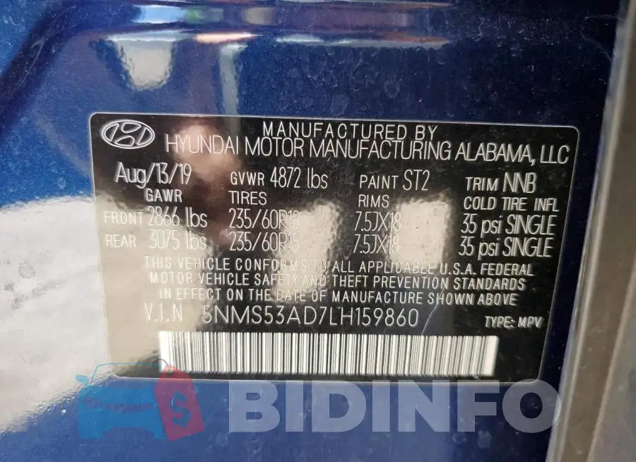 5NMS53AD7LH159860 Photo# 13