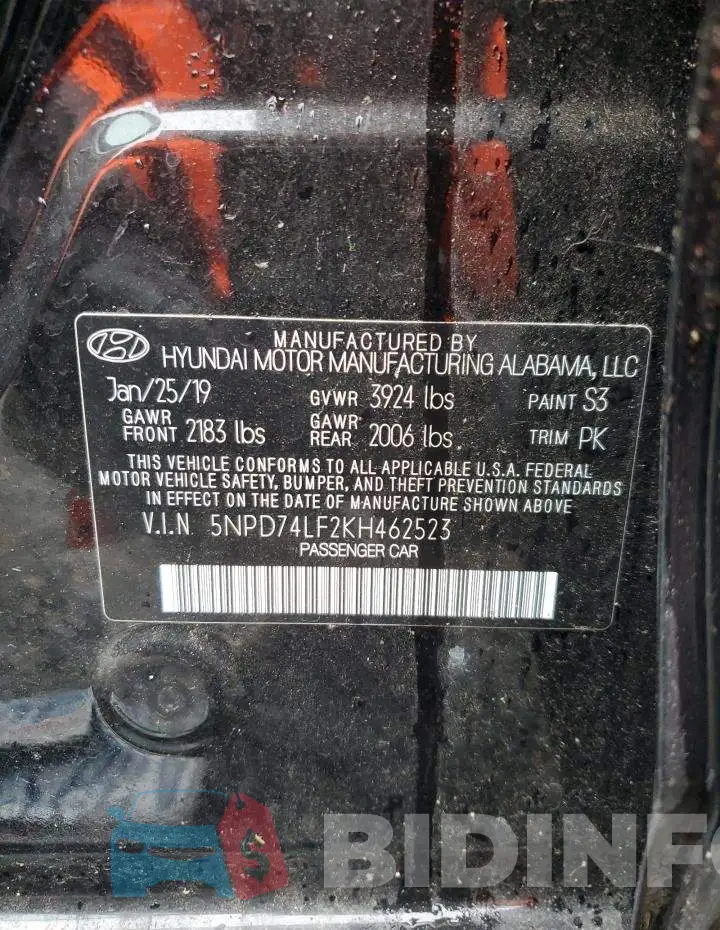 5NPD74LF2KH462523 Photo# 12