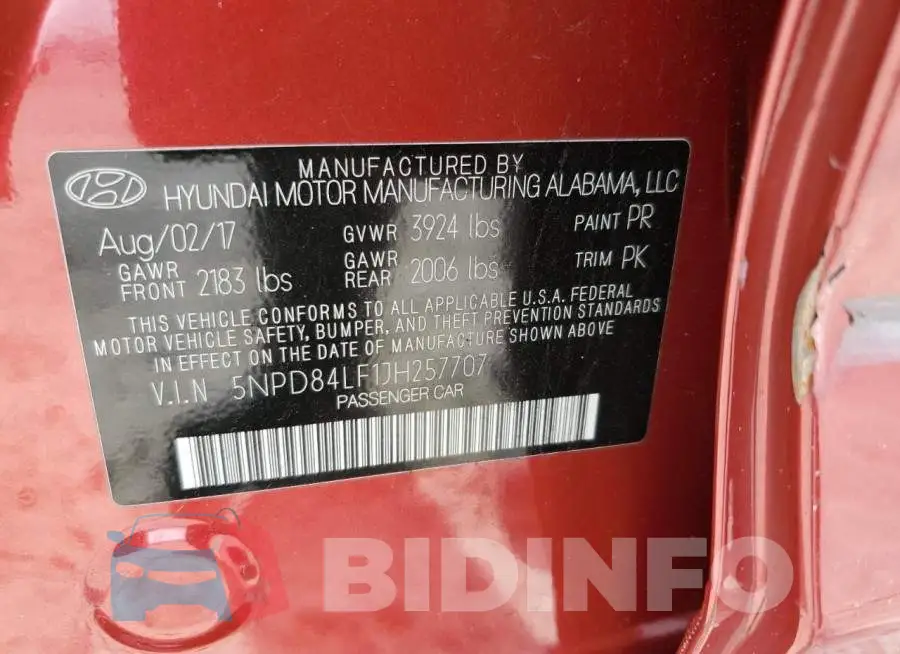5NPD84LF1JH257707 Photo# 12