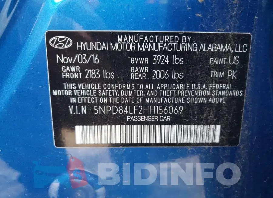 5NPD84LF2HH156069 Photo# 12