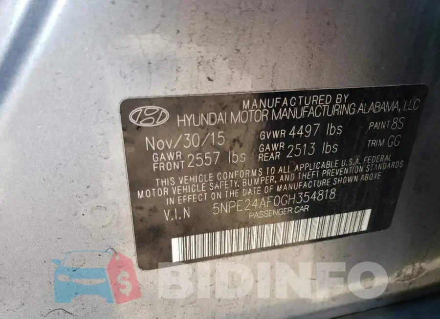 5NPE24AF0GH354818 Photo# 12