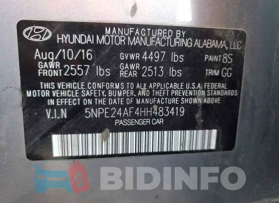 5NPE24AF4HH483419 Photo# 12