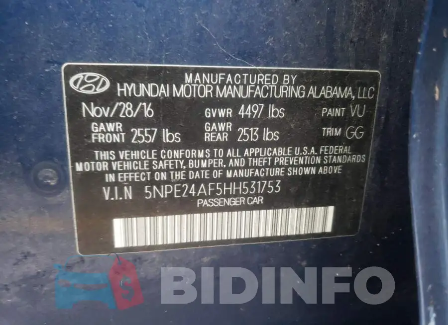 5NPE24AF5HH531753 Photo# 12