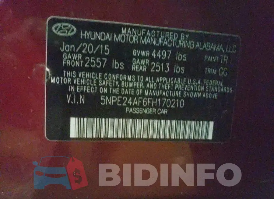 5NPE24AF6FH170210 Photo# 13