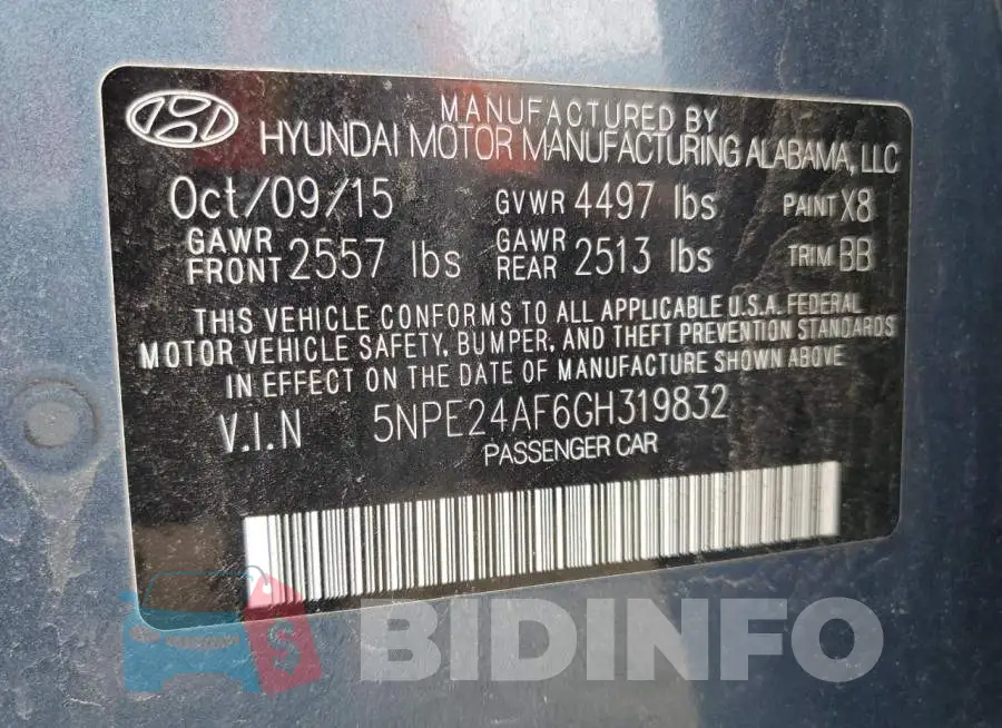 5NPE24AF6GH319832 Photo# 12