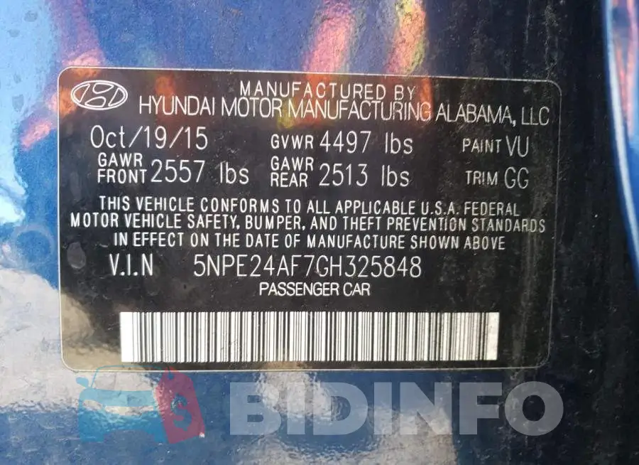 5NPE24AF7GH325848 Photo# 12