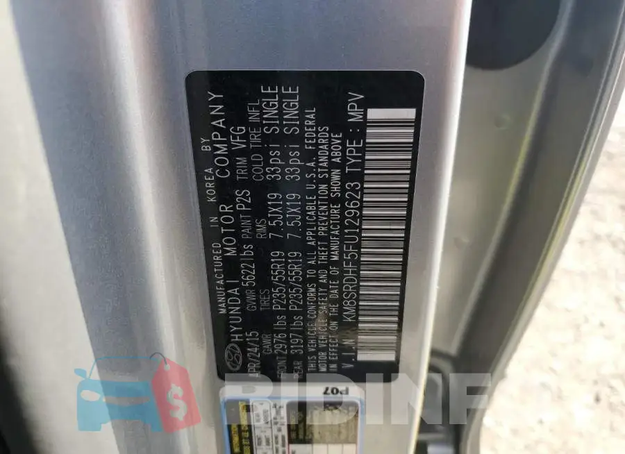 KM8SRDHF5FU129623 Photo# 14
