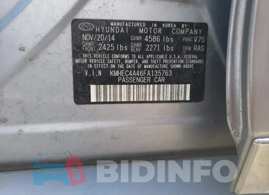 KMHEC4A46FA135763 Photo# 13