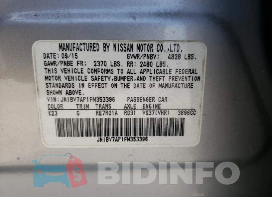 JN1BV7AP1FM353396 Photo# 13
