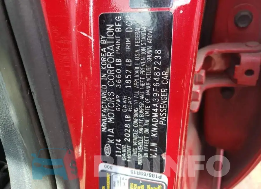 KNADM4A39F6487238 Photo# 12