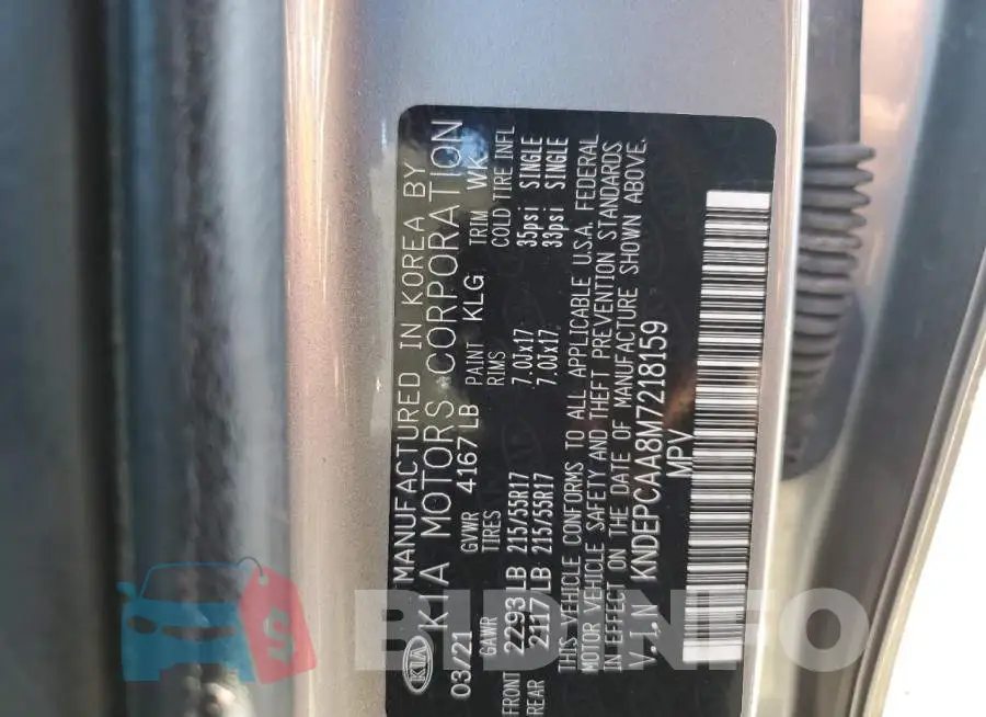 KNDEPCAA8M7218159 Photo# 12