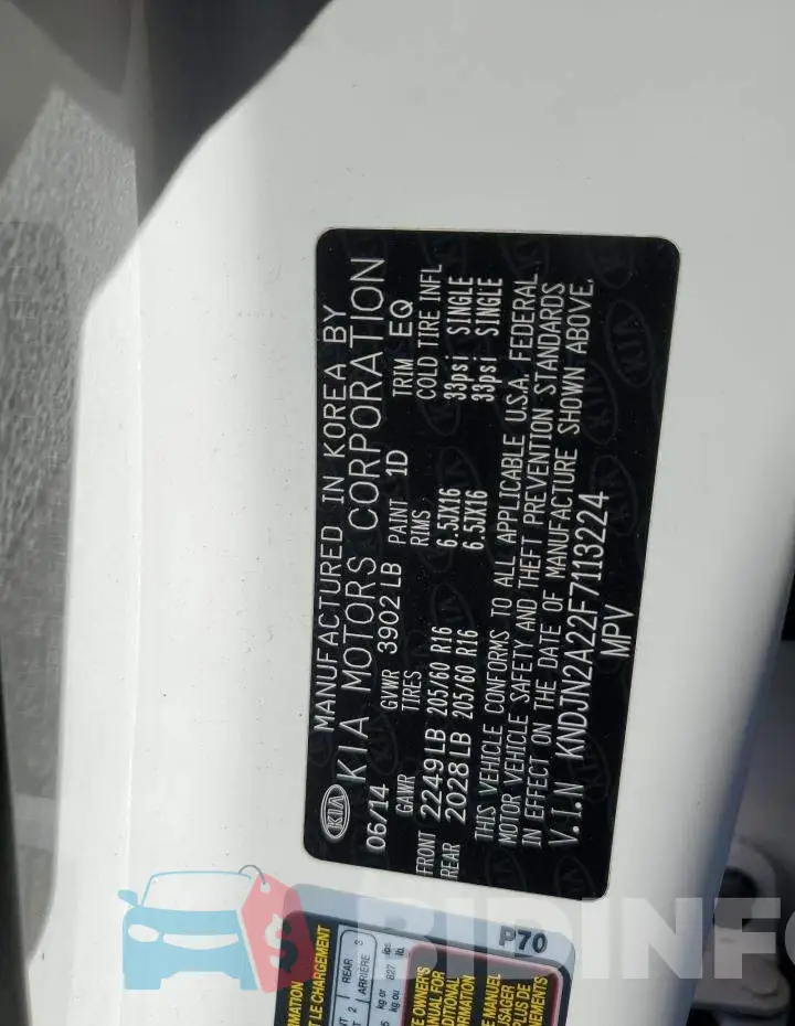 KNDJN2A22F7113224 Photo# 12