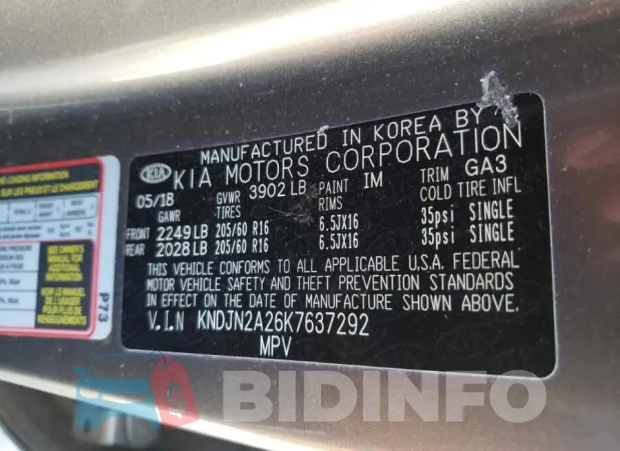 KNDJN2A26K7637292 Photo# 10