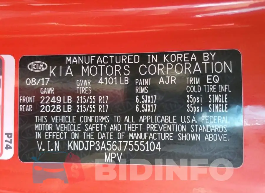 KNDJP3A56J7555104 Photo# 12