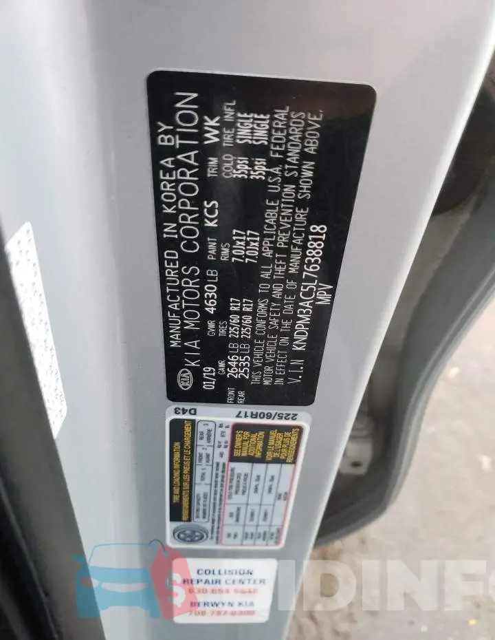 KNDPM3AC5L7638818 Photo# 13