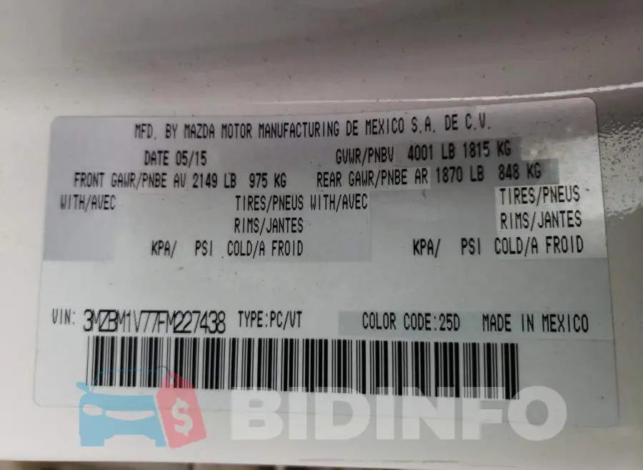 3MZBM1V77FM227438 Photo# 10