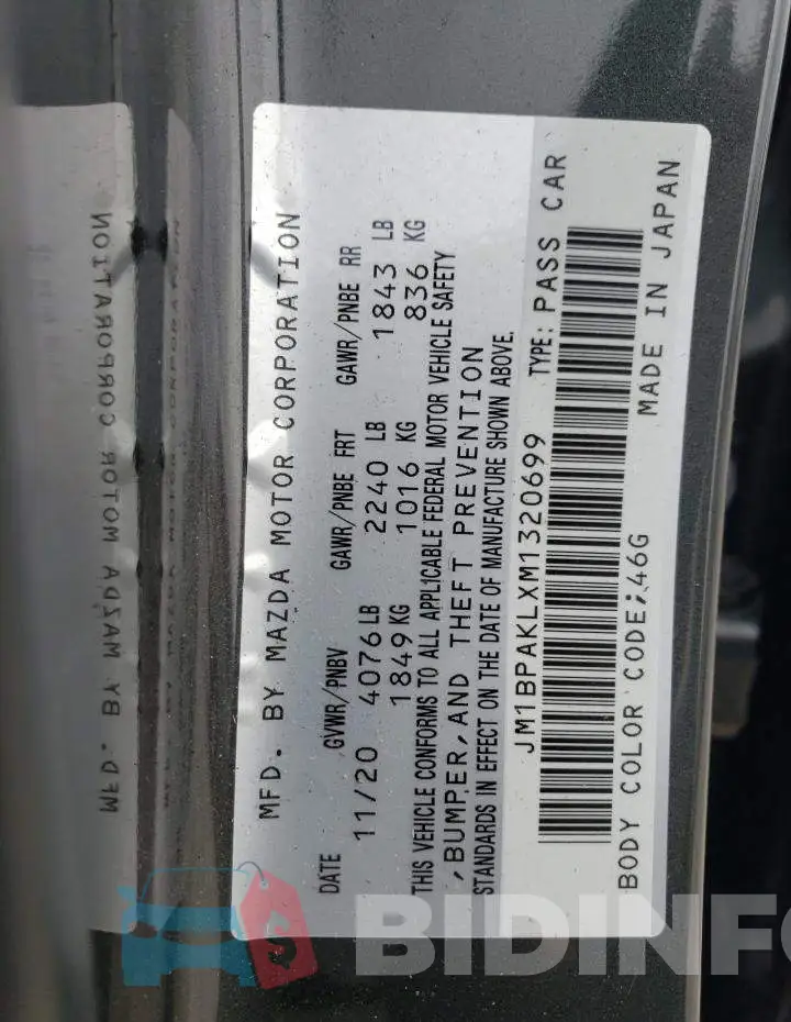 JM1BPAKLXM1320699 Photo# 12