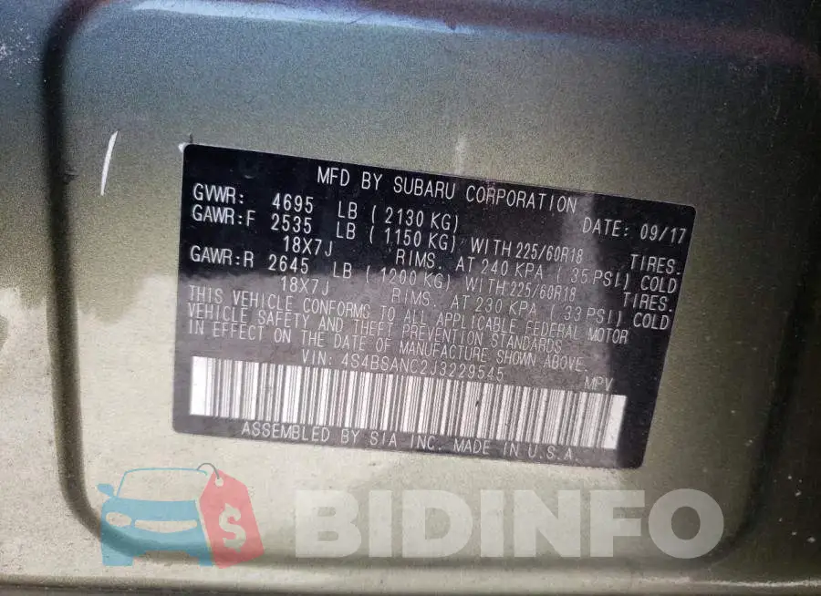 4S4BSANC2J3229545 Photo# 13