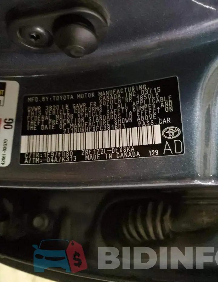 2T1BURHEXFC381601 Photo# 12
