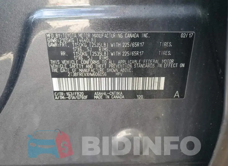 2T3BFREVXHW606056 Photo# 12