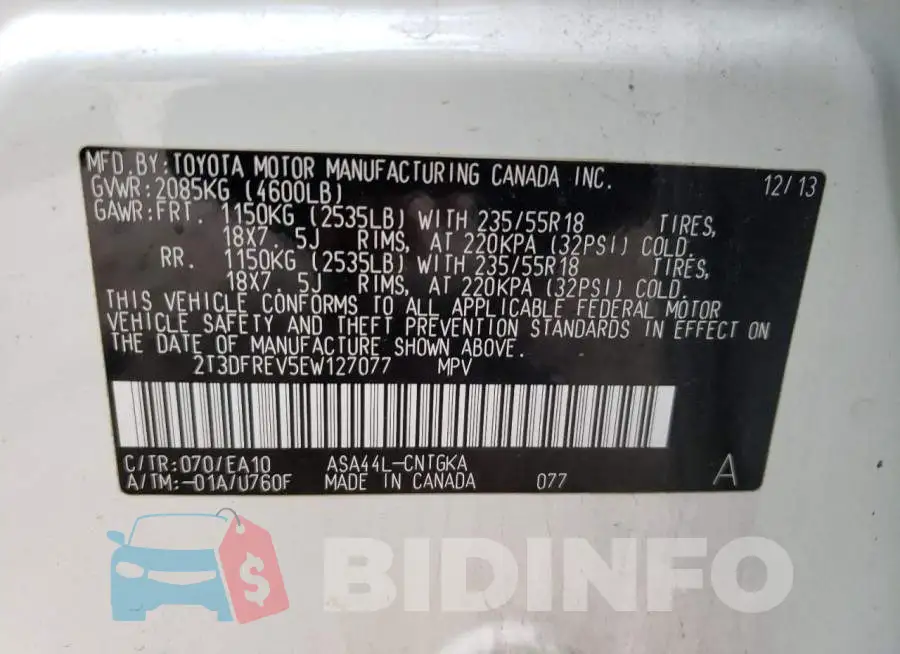 2T3DFREV5EW127077 Photo# 10