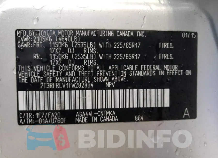2T3RFREV1FW282894 Photo# 10