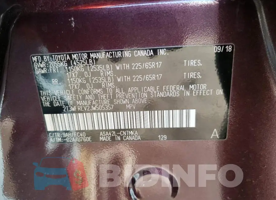 2T3WFREV2JW505357 Photo# 13