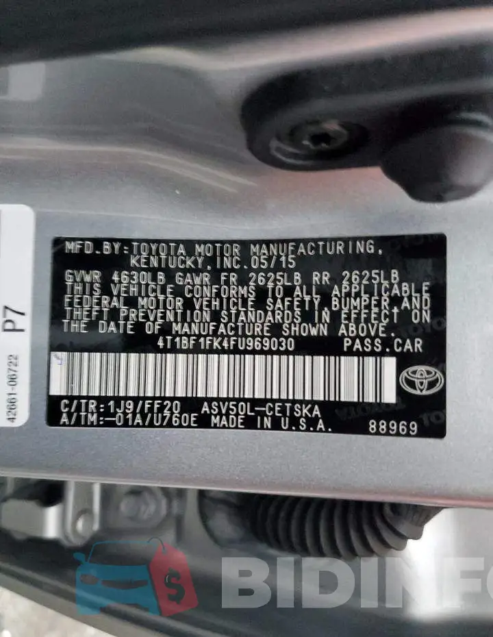 4T1BF1FK4FU969030 Photo# 12