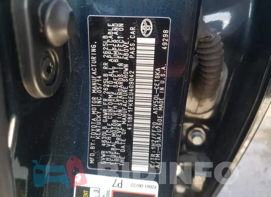 4T1BF1FK8EU409042 Photo# 12