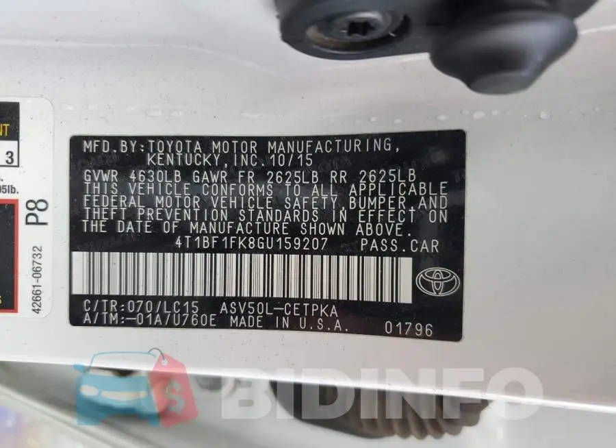 4T1BF1FK8GU159207 Photo# 13