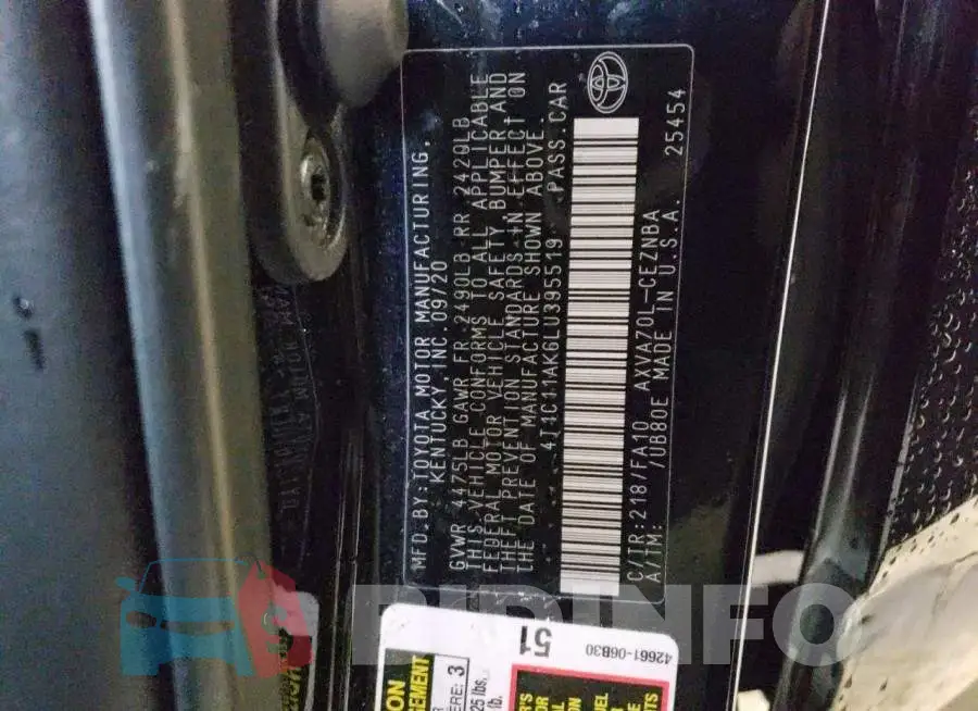 4T1C11AK6LU395519 Photo# 12