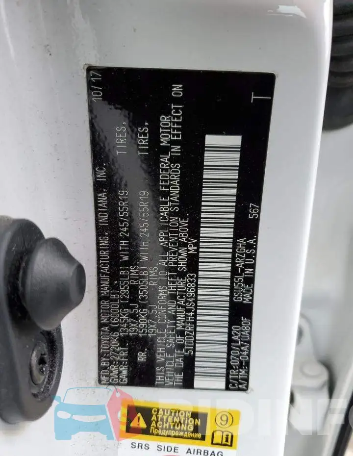 5TDDZRFH4JS496833 Photo# 13