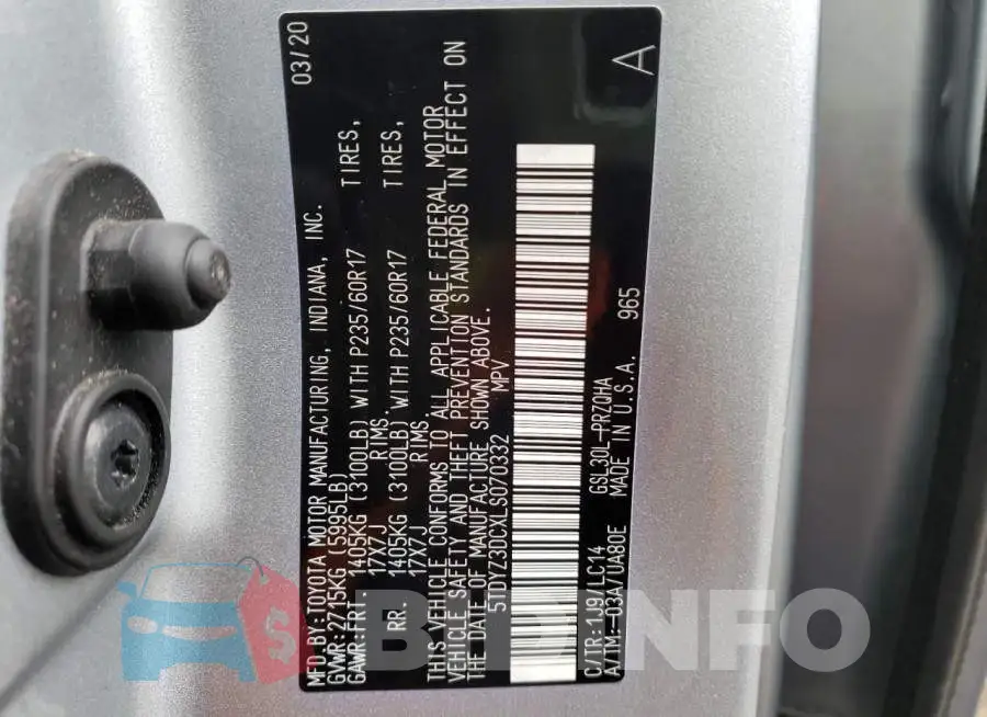 5TDYZ3DCXLS070332 Photo# 13