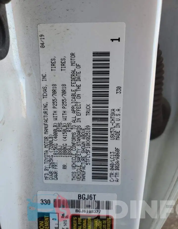 5TFCY5F18KX025189 Photo# 13